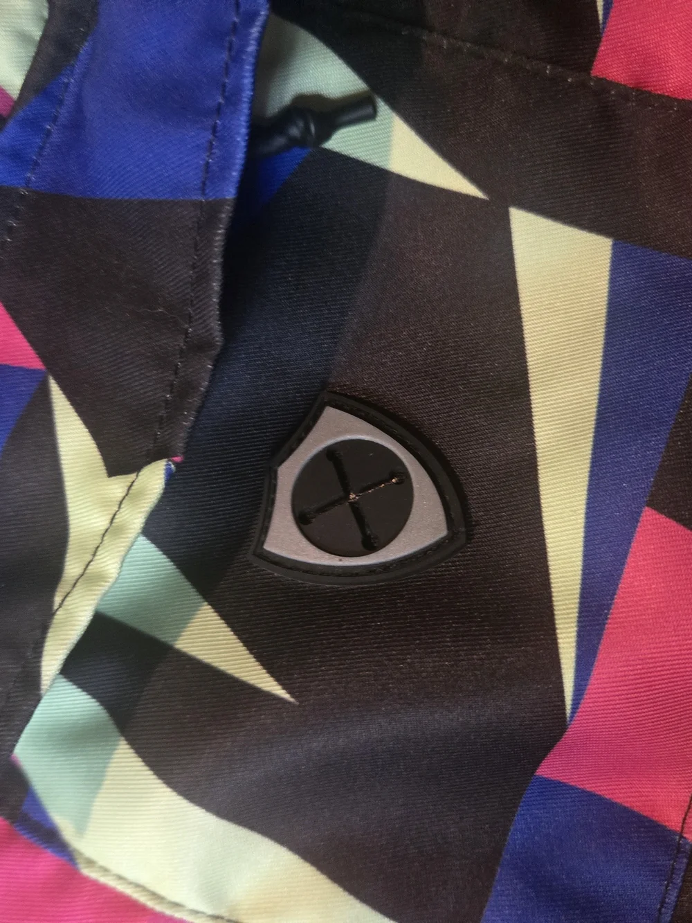 Colorful Geometric Hooded Dog Coat - Small